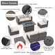 preview thumbnail 36 of 44, Outdoor 8 Pieces Sectional Wicker Sofa Set with Fire Pit