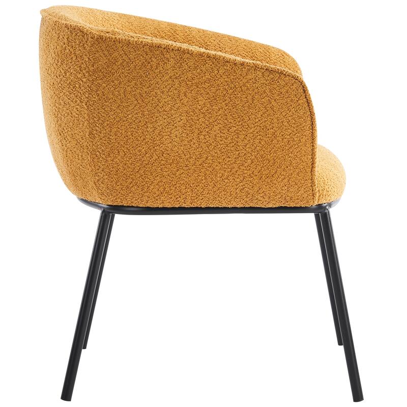 Set of 1 Boucle Upholstered Accent Barrel Armchair