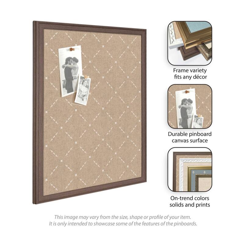 Kate and Laurel Pinboard Beige Lattice Pattern