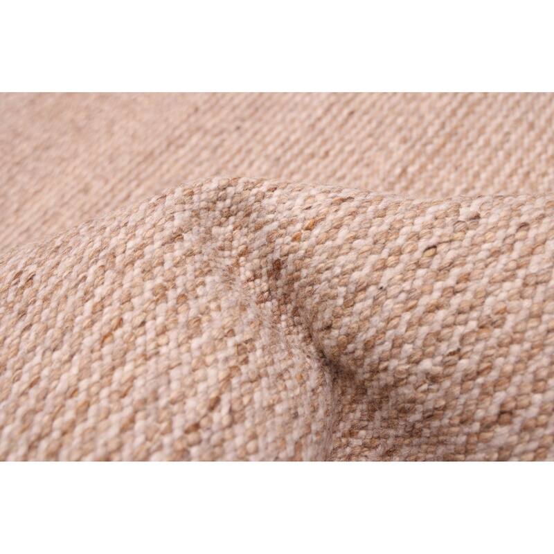 ECARPETGALLERY Flat-Weave Nevada Brown Wool Kilim - 5'3 x 7'9