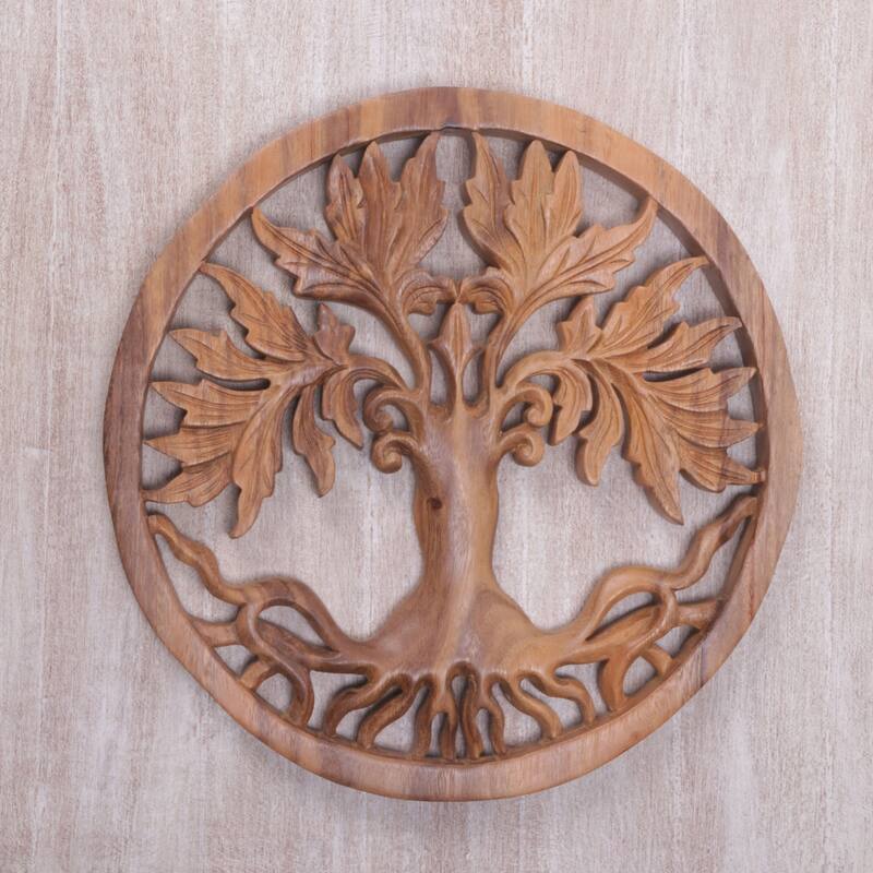Novica Handmade Chaya Wood Relief Panel