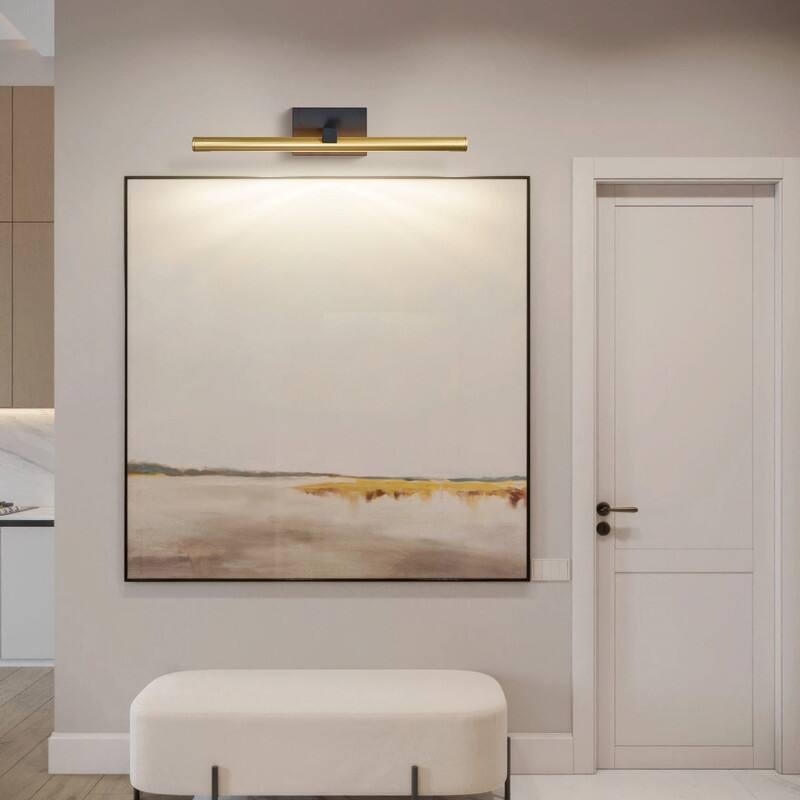 KAYLA 18in / 24in Straight Bar Mirror Vanity Light, Modern Wall Sconce for Bathroom, Black / Brass