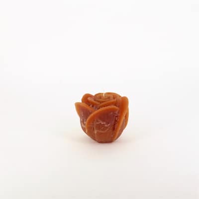 Medium 1-Wick Rose Candle 4.75"Dia x 4" Cognac - Cognac