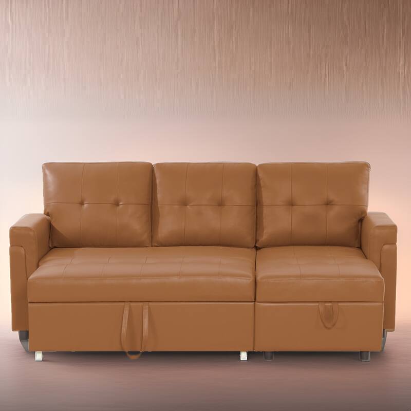 Reversible Sectional Sleeper Sofa with Storage Chaise & Pull-Out Bed