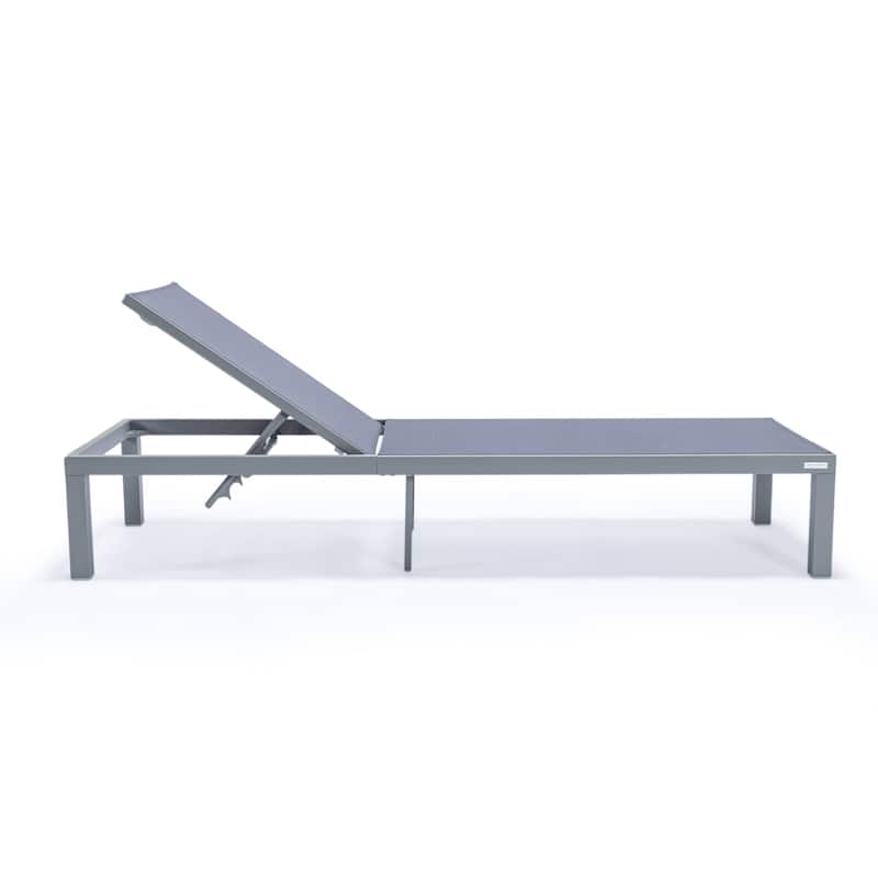 Aluminum Beach Pool Sun Lounge Chair Sling Mesh Fabric Reclining Stackable Lounger Chair