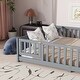 preview thumbnail 24 of 45, Rubber Wood Floor Bed with Fence and Door,Twin Size