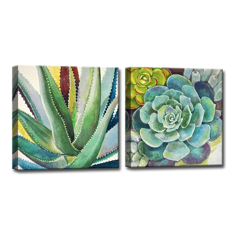 'Brilliant Succulents I/II' Wrapped Canvas Wall Art Set by Norman Wyatt Jr.