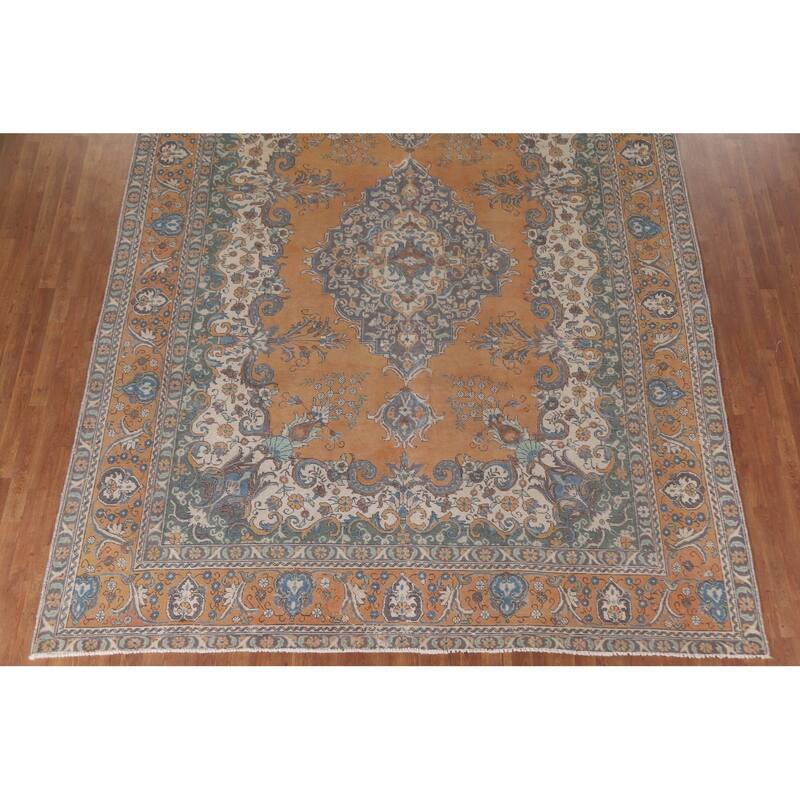 Tabriz Persian Vintage Area Rug Handmade Wool Carpet - 9'9"x 12'5"
