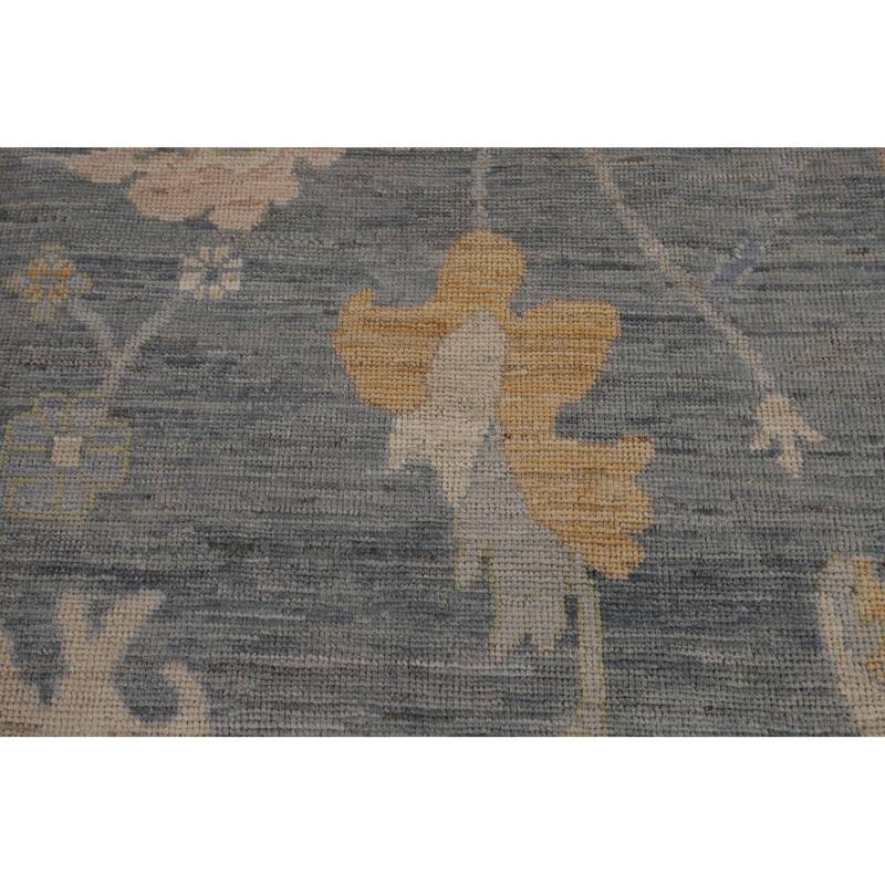Grays & Blues Oushak Vegetable Dye Area Rug Handmade Wool Carpet - 9'2"x 12'0"