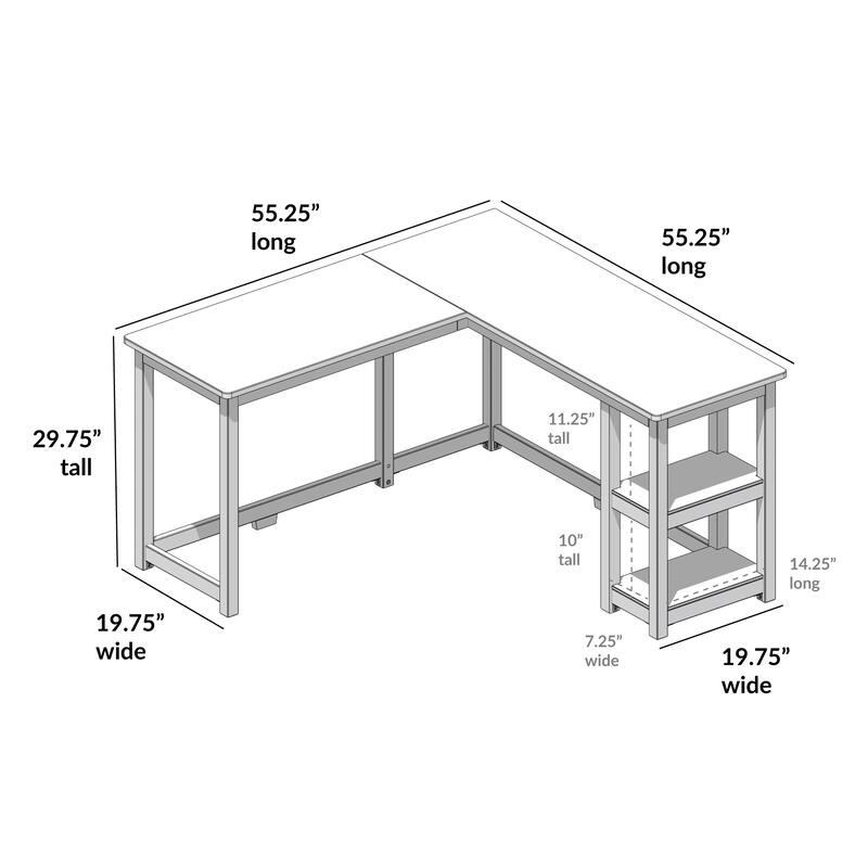 Max and Lily Corner Desk w/ Shelves