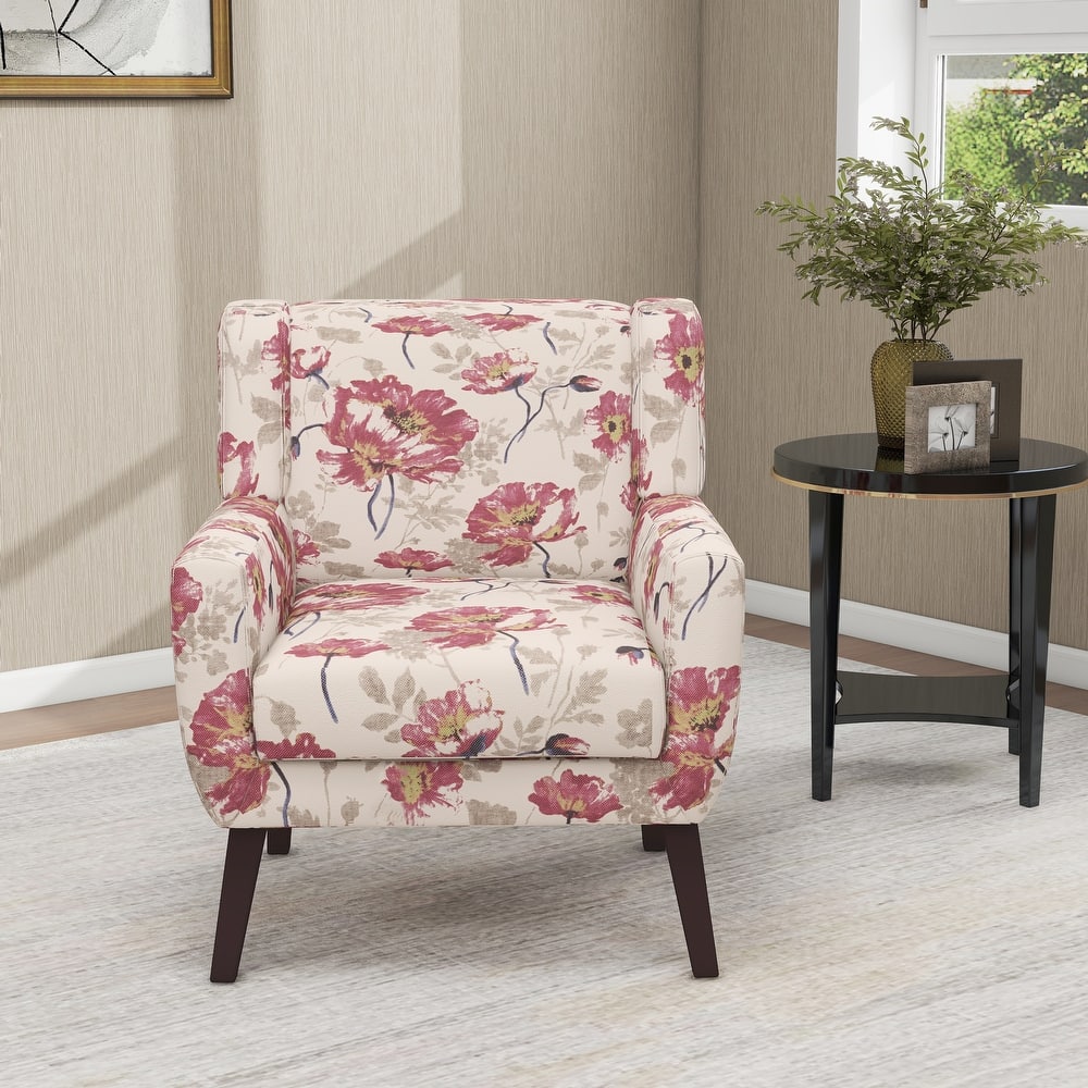 Cotton/ Linen Look Fabric Modern Accent Chair Armchair