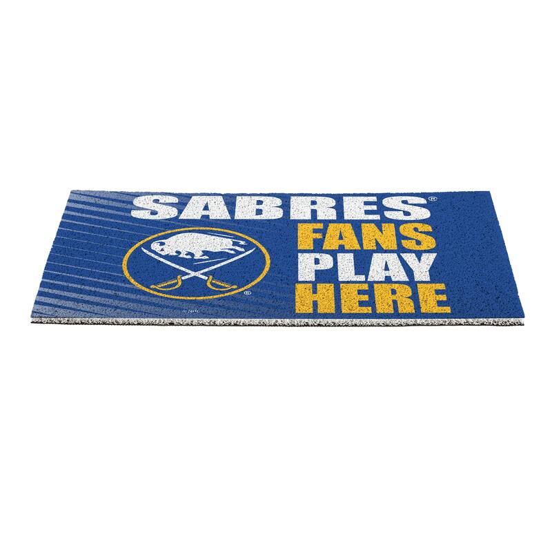 28 in. x 16 in. Buffalo Sabres "Fans Play Here" PVC Door Mat