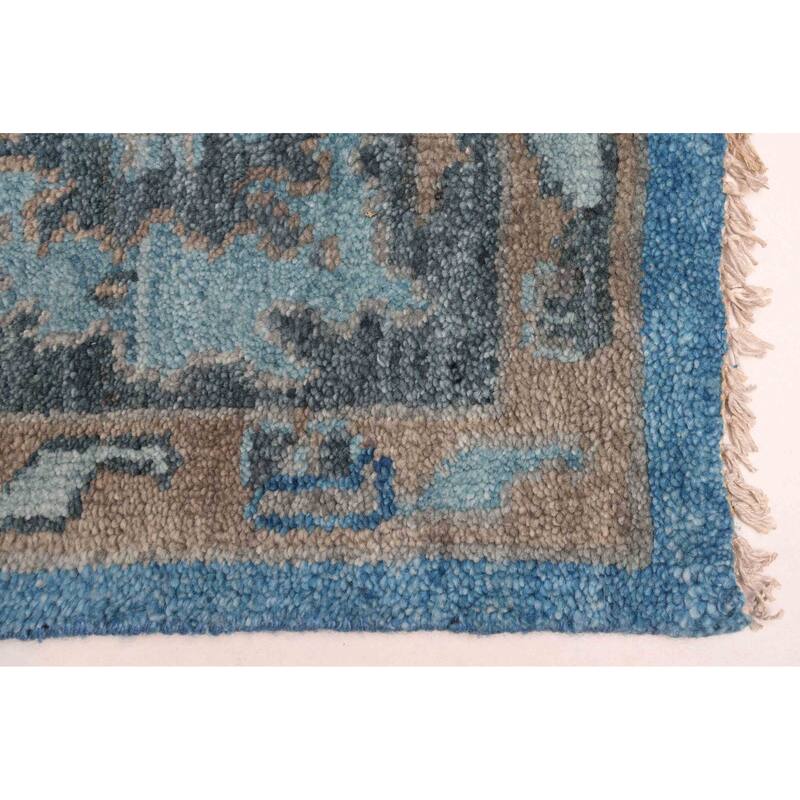 ECARPETGALLERY Hand-knotted Modern Oushak Blue Wool Rug - 9'1 x 11'10