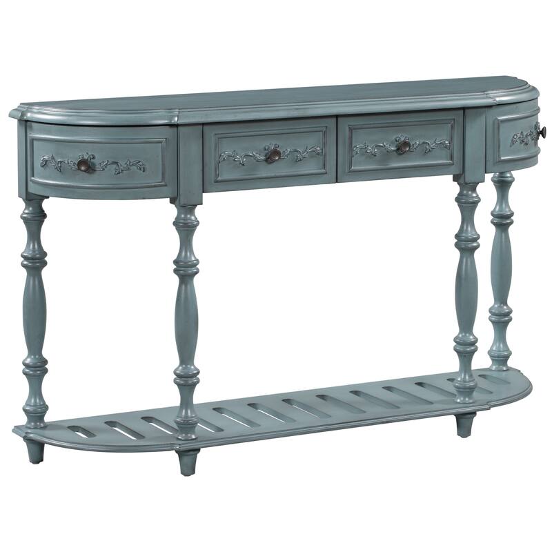 Console Table Sofa Table with 4 Drawers and 1 Shelf