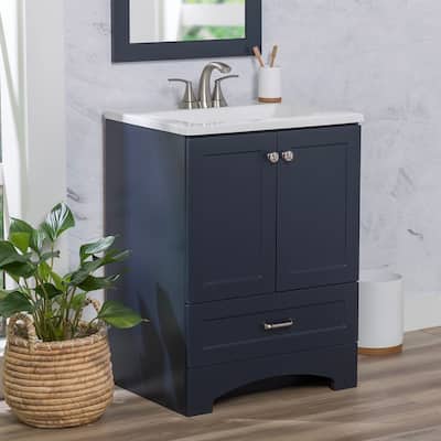 Spring Mill Cabinets Emlyn 24.5" Bathroom Vanity With Drawer and White Sink Top