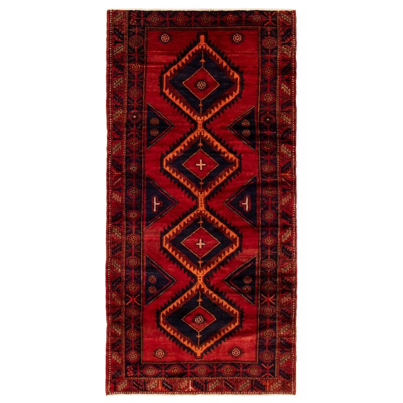 ECARPETGALLERY Hand-knotted Anadol Red Wool Rug - 4'5 x 9'1 - Red - 4'5 x 9'1