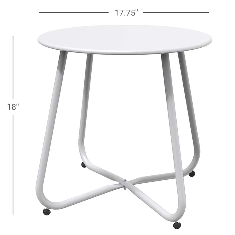 Clihome Outdoor Modern Steel Round Accent Side Table