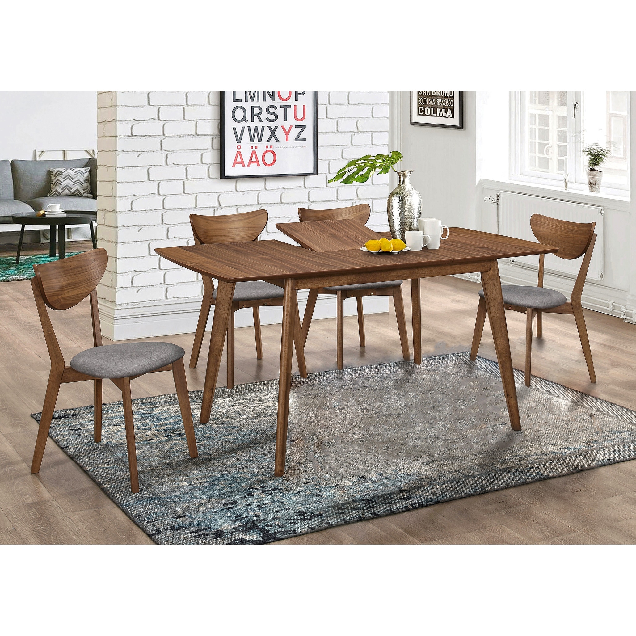 Butterfly leaf shop dining table set