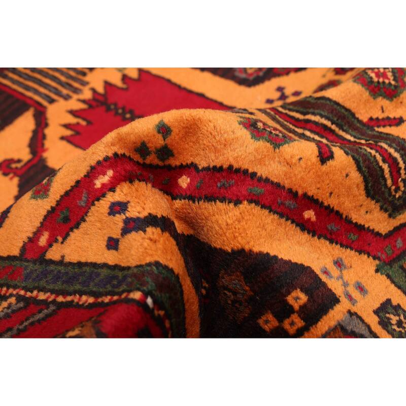 ECARPETGALLERY Hand-knotted Teimani Light Orange Wool Rug - 3'3 x 6'1