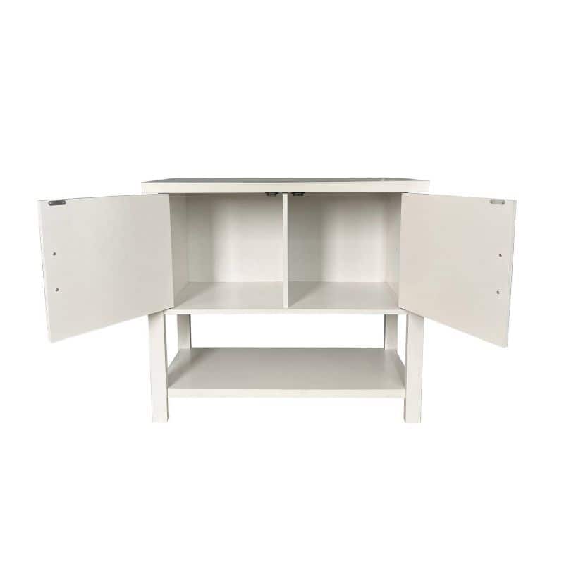 Modern 2 Drawer Wooden Storage Console Table - 35.5 inches W x 15.5 inches D x 32 inches H