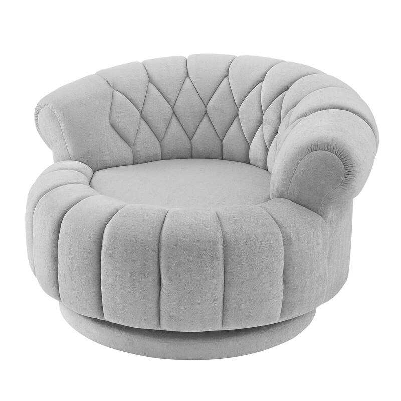 360° Swivel Accent Chair - Modern Barrel Club Chair for Living Room, Bedroom, Office Seating