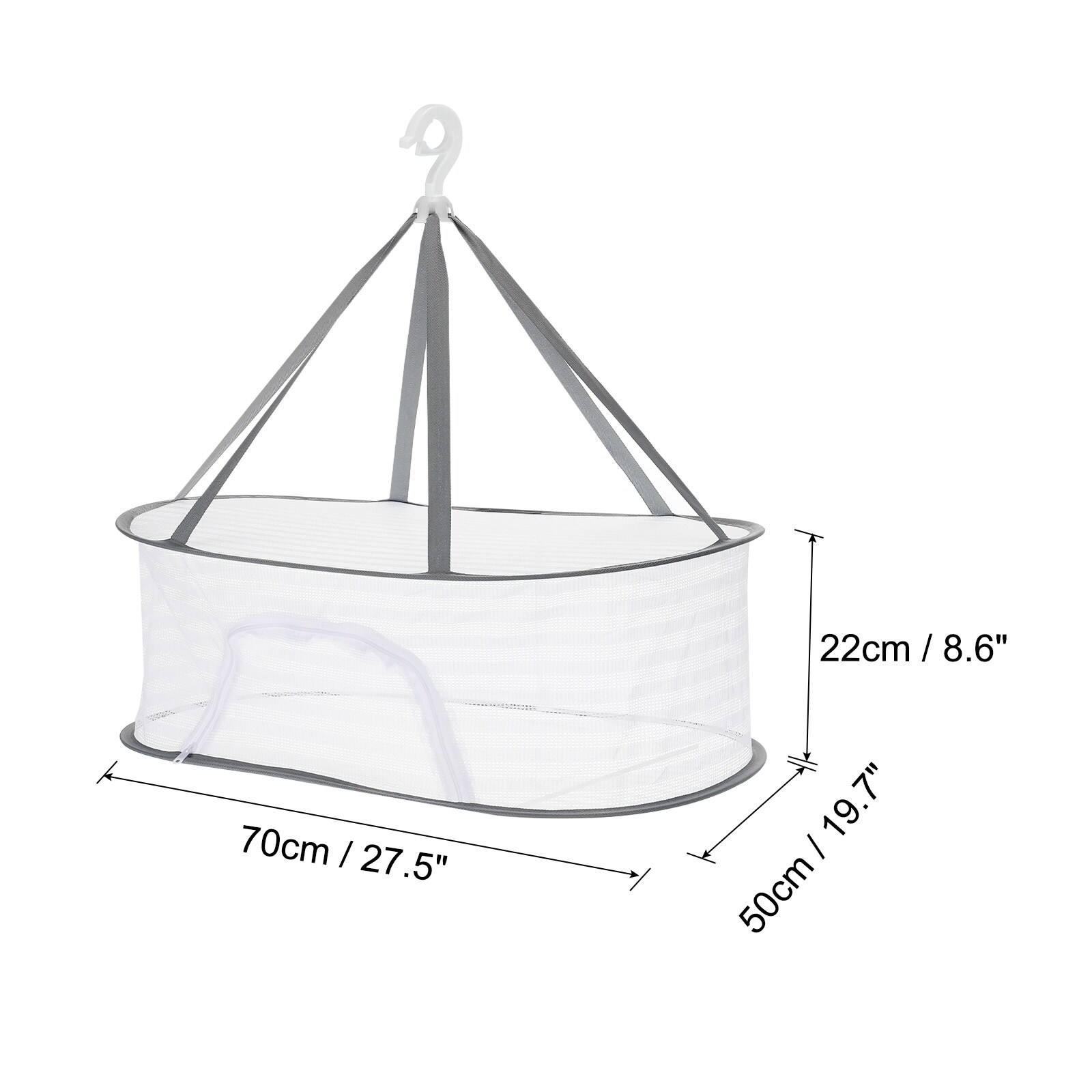 Folded Mesh Clothes Hanging Dryer Sweater Drying Rack White L