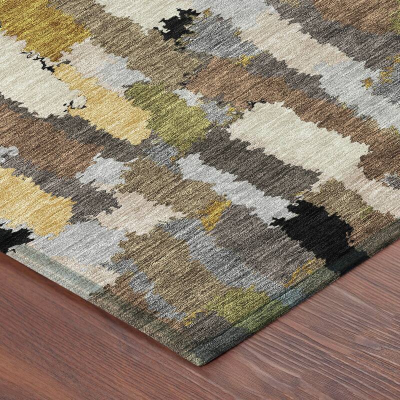 Machine Washable Indoor/ Outdoor Contemporary Stacks Chantille Rug