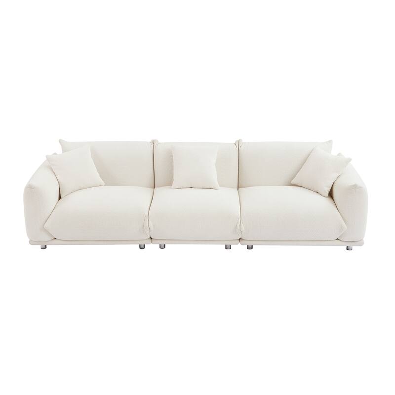 Modern 111" Oversized 3-seater Sofa with Metal Legs and Solid Wood Frame for Living Room