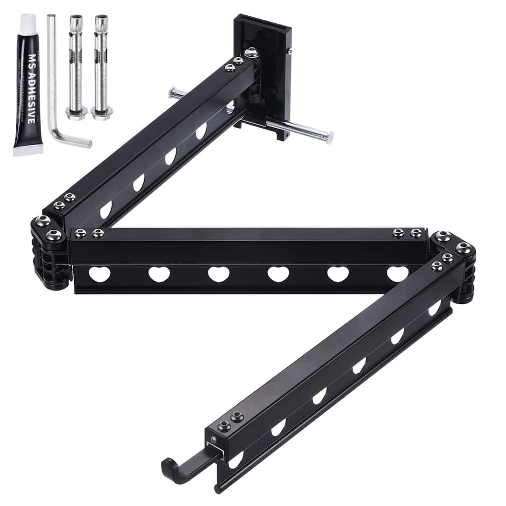 Clothes Drying Rack Wall Mounted, Laundry Drying Rack Tri-Fold Black Upgrade