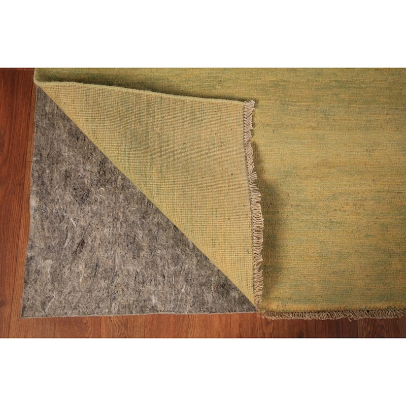 Green & Yellow Gabbeh Modern Oriental Area Rug Handmade Wool Carpet - 5'5" x 7'4"