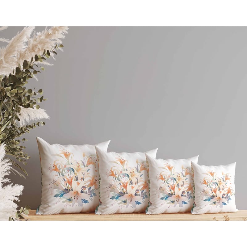 Lily Mist Serenity Faux Suede Reversible Throw Pillow Orange and Green
