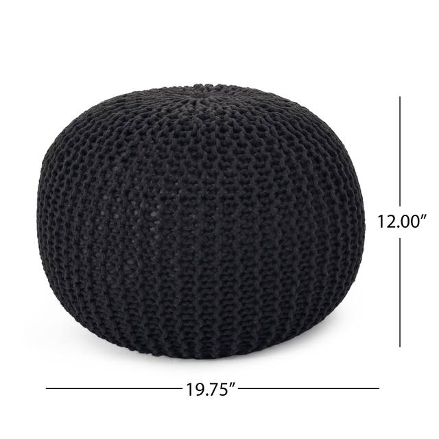 Abena Knitted Cotton Pouf by Christopher Knight Home