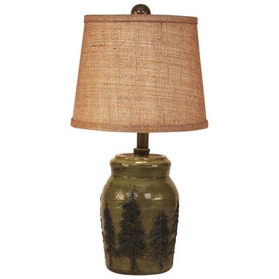 Rustic Pine Tree Table Lamp
