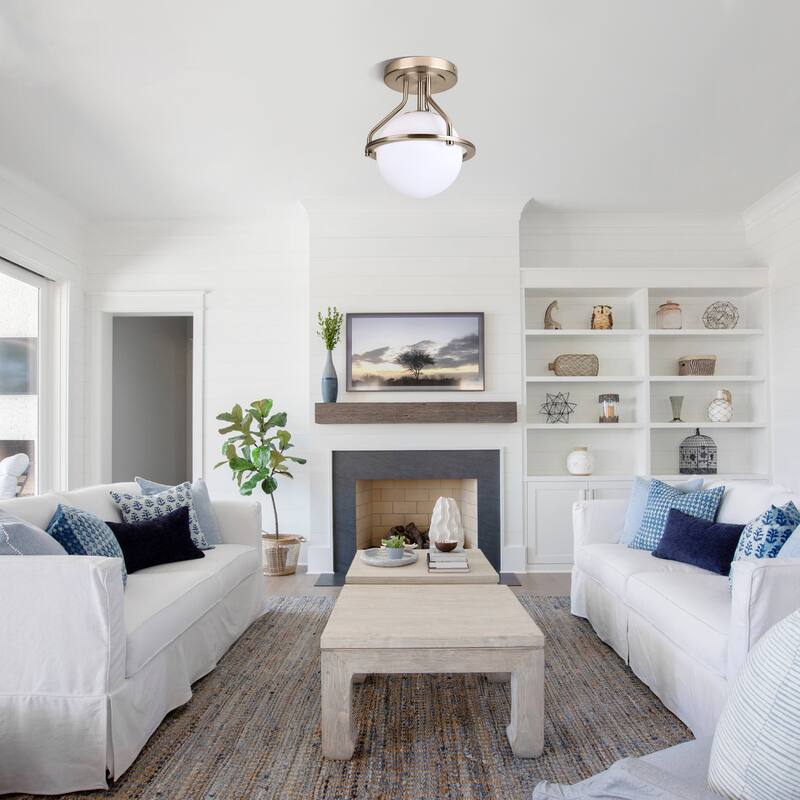 1-Lights Glass Flush Mount