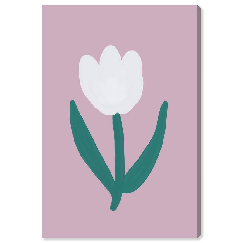 Wynwood Studio Canvas Floral and Botanical Simplistic Tulip Purple and Light Purple Modern & Contemporary Wall Art Canvas Print
