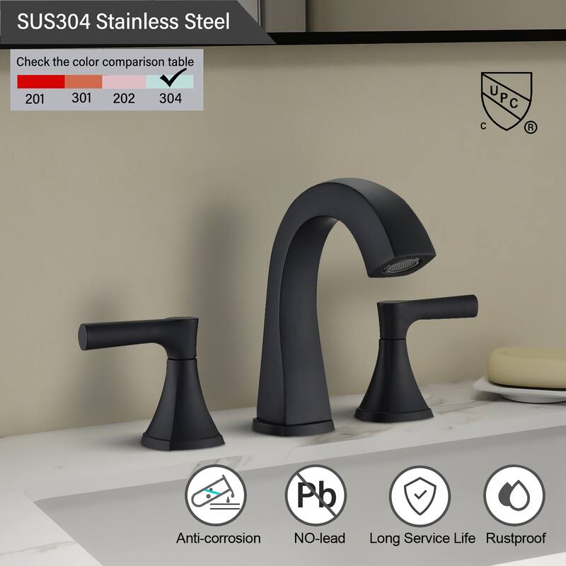 Topcraft Two Handle Bathroom Sink Faucet with Pop-Up Drainer