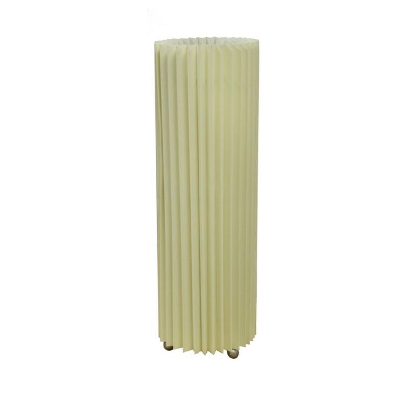 Off White Metal Small Bedside Lamp with Linen Fabric Drum Shade - 5.25” x 5.25” x 16.5” (D x W x H)