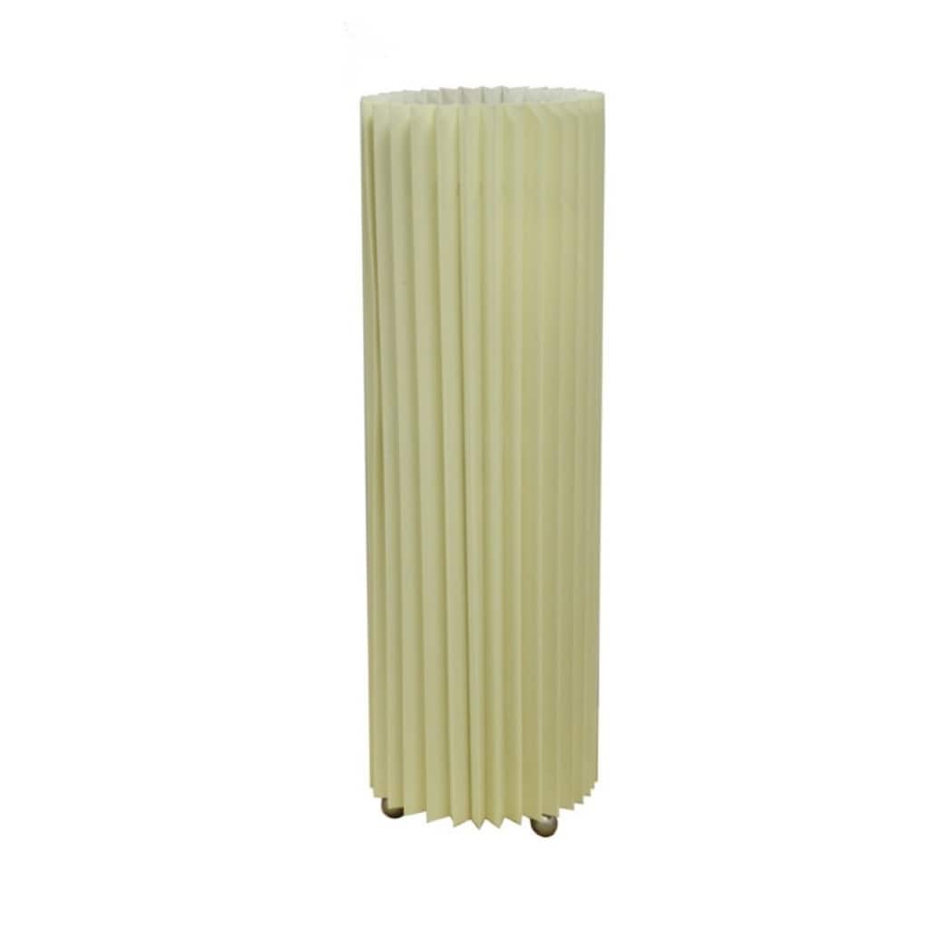 Off White Metal Small Bedside Lamp with Linen Fabric Drum Shade - 5.25” x 5.25” x 16.5” (D x W x H)