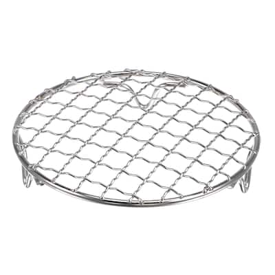Round Cooking Rack 5-inch Stainless Steel Cross Wire Barbecue Grill with Legs