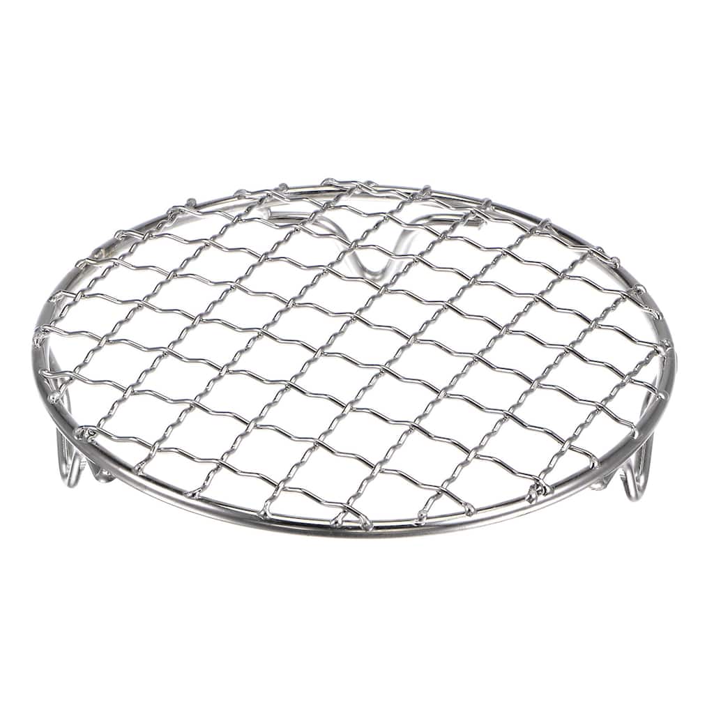 Round Cooking Rack 5-inch Stainless Steel Cross Wire Barbecue Grill with Legs