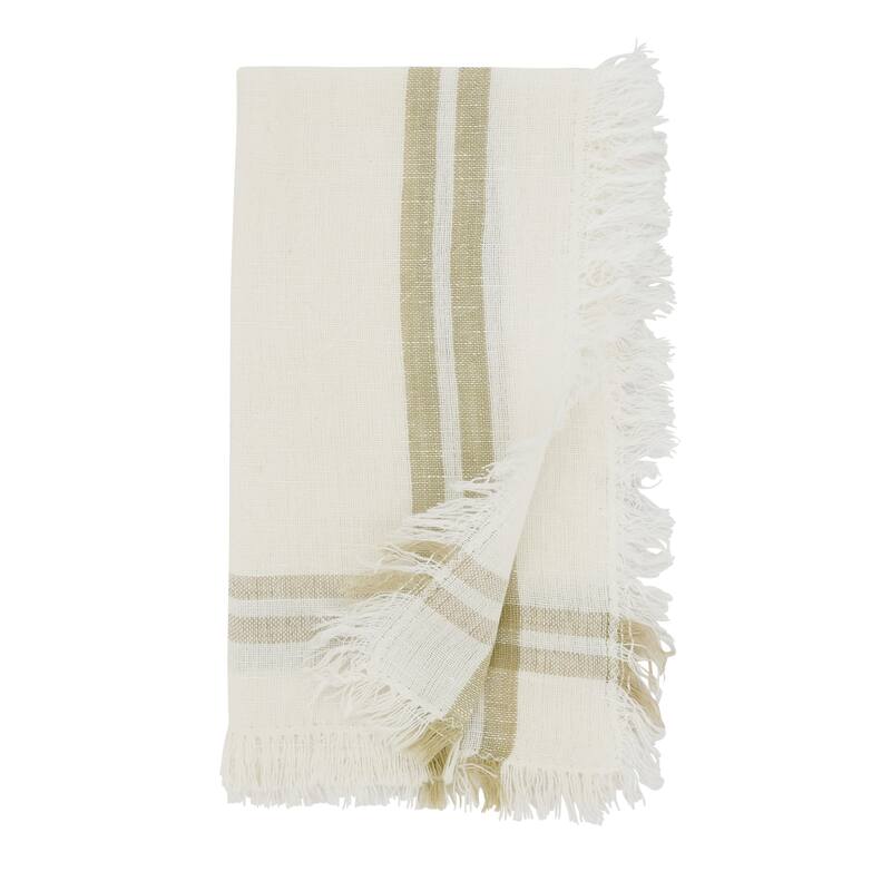 Trendy Fringed Stripe Napkin (Set of 4) - 20"x20"