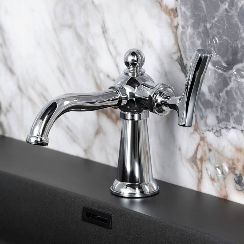 Kingston Brass Hallerbos Single-Handle 1-Hole Deck Mount Bathroom Faucet with Drain