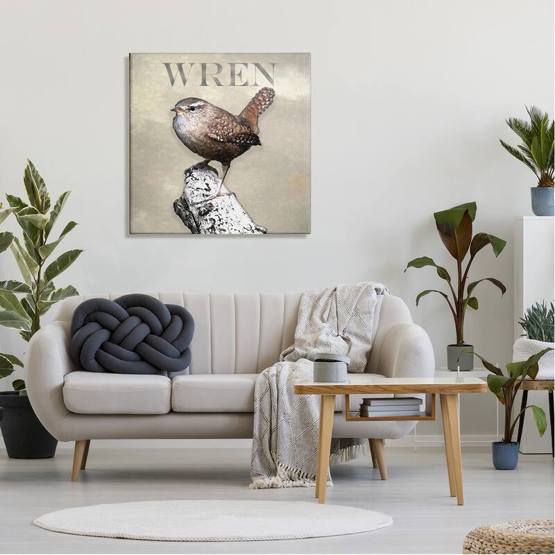 Stupell Wren Bird Standing Casual Nature Breed Typography Canvas Wall Art, Design by Alpenglow Workshop