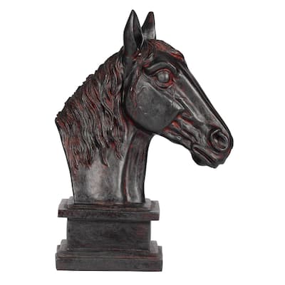 Horse Head Tabletop Statue - 11" - Black