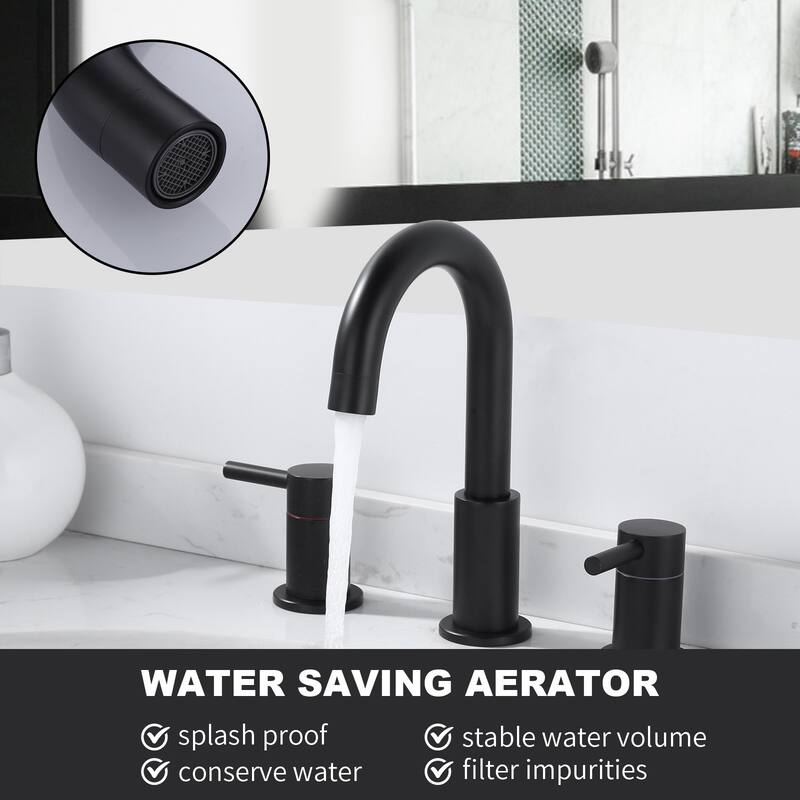 WOWOW 8 in. Widespread Double Handle Bathroom Faucet