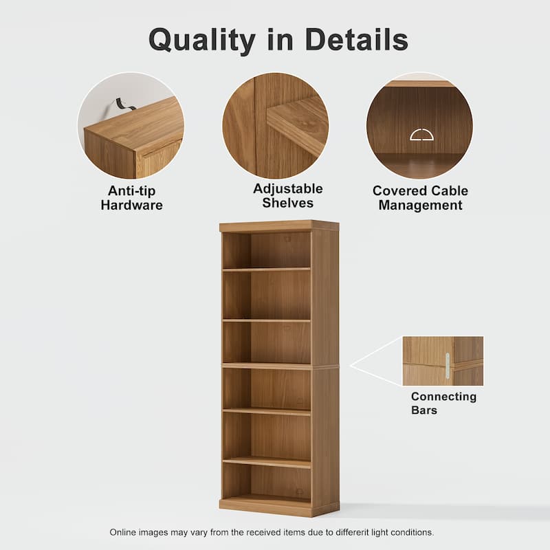 Doorless Wood Bookshelf Storage Cabinet Bookcase&Office Cabinet for Kitchen Bedroom Entryway Living Room Dinning Room