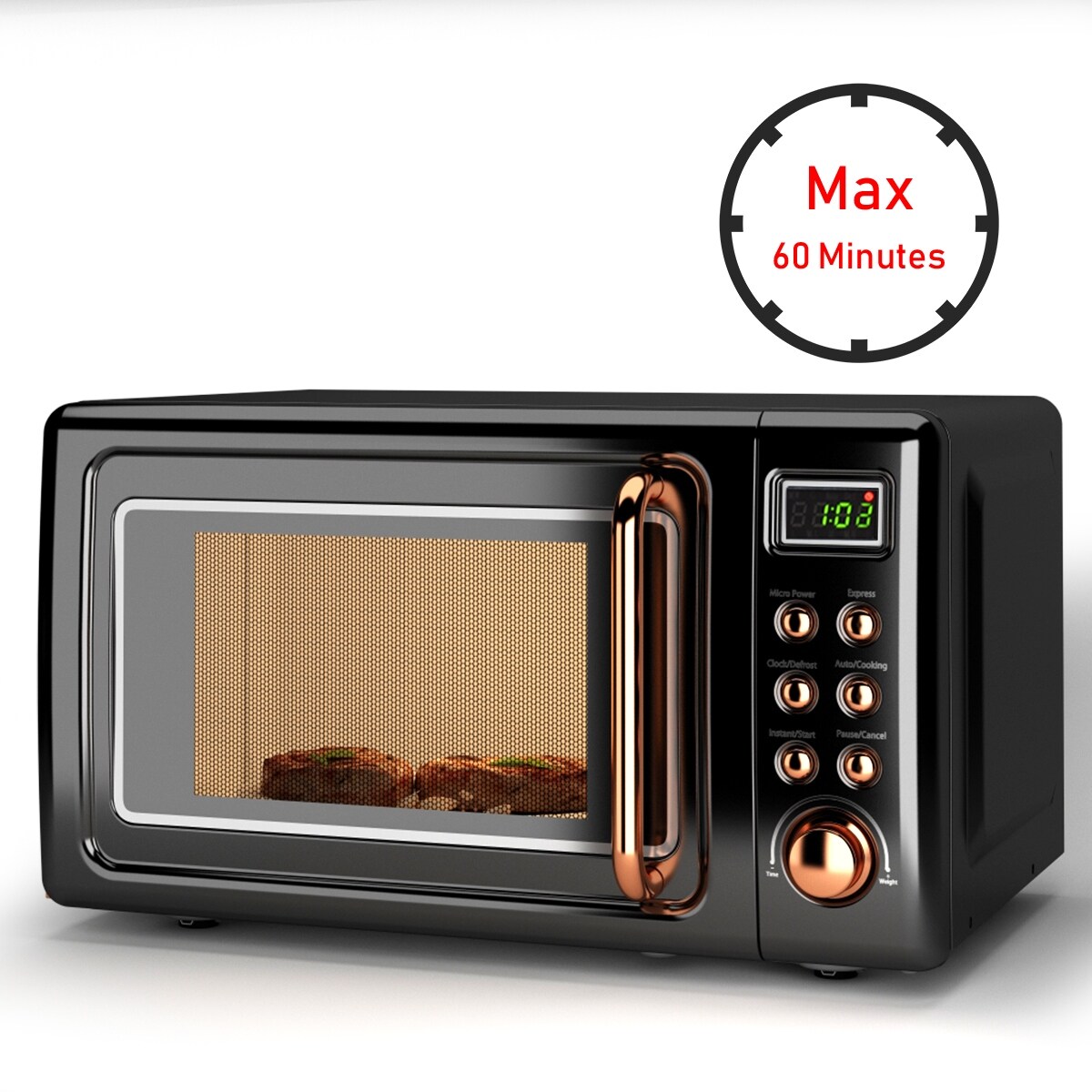 Costway 700W White Retro Countertop Microwave Oven with 5 Micro Power –  Kitchen Oasis