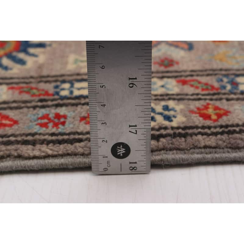 ECARPETGALLERY Hand-knotted Uzbek Ghazni Grey Wool Rug - 4'0 x 5'10