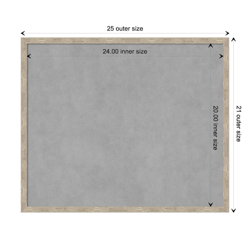 Amanti Art Imprint Light Pewter Framed Magnetic Board - Board Size 24x20