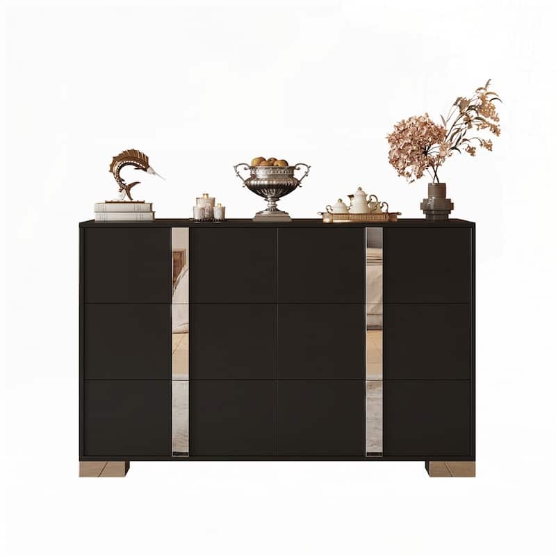 Elegant Modern Dresser with Metal Handle